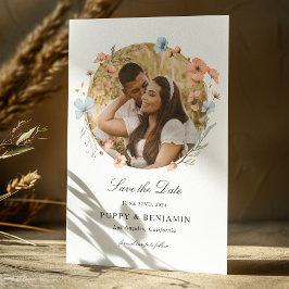 Dainty Floral Wildblume Wedding Save The Date