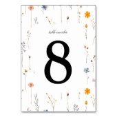 Dainty Floral Wildblume Wedding Tischnummer (Rückseite)