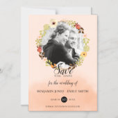 Dainty Floral Wreath Foto Save the Date Magneteinladung (Vorderseite)