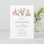 Dainty Florals Elegant Chic CUSTOM BABY SHOWER Einladung (Stehend Vorderseite)