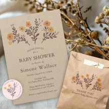Dainty Florals Elegant DANK YOU BABY SHOWER