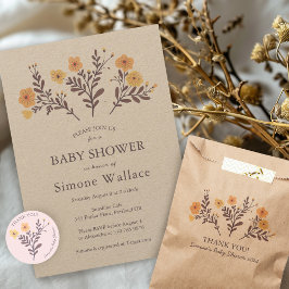 Dainty Florals Elegant DANK YOU BABY SHOWER Geschenktütchen