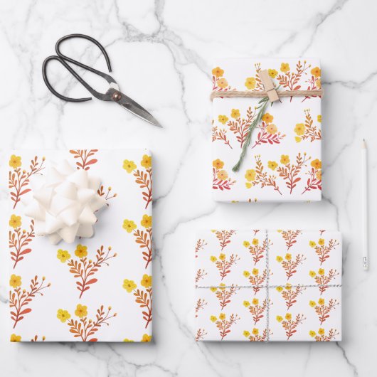 Dainty Florals Elegant Einfaches Chic-Geschenk Geschenkpapier Set (Vorderseite)