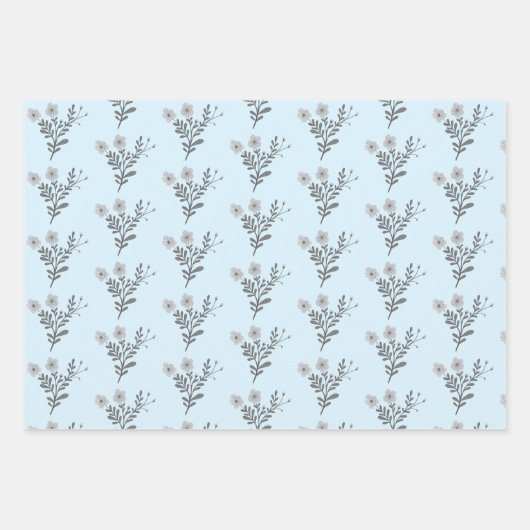 Dainty Florals Elegant Einfaches Chic-Geschenk Geschenkpapier Set (Vorderseite)