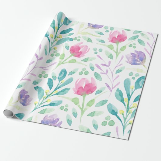 Dainty Florals in Watercolor Geschenkpapier (Ungerollt)