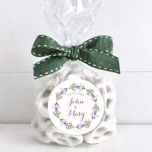 Dainty Foliage Watercolor Wreath Wedding Runder Aufkleber