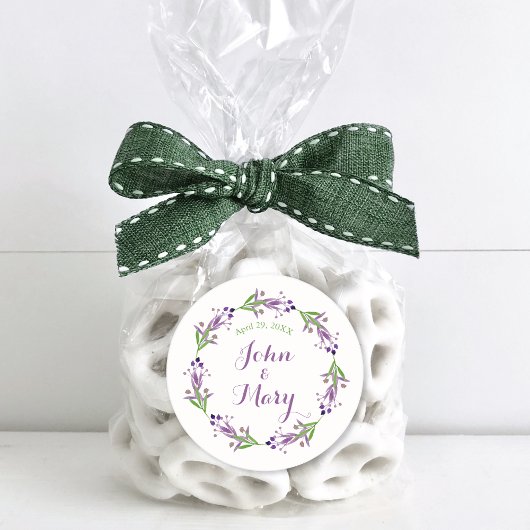 Dainty Foliage Watercolor Wreath Wedding Runder Aufkleber