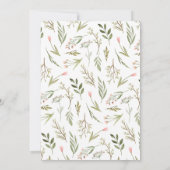 Dainty Girls Pink Floral & Greenery Kinderdusche Einladung (Rückseite)