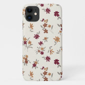 Dainty Gold Maroon Floral Pattern Case-Mate iPhone Hülle (Rückseite)