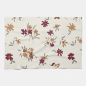 Dainty Gold Maroon Floral Pattern Geschirrtuch (Horizontal)