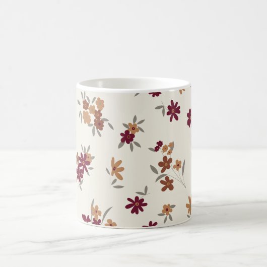 Dainty Gold Maroon Floral Pattern Kaffeetasse (Mittel)