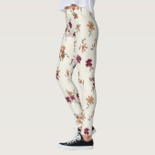 Dainty Gold Maroon Floral Pattern Leggings (Links)