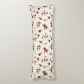 Dainty Gold Maroon Floral Pattern Seitenschläferkissen (Rückseite (Vertikal))