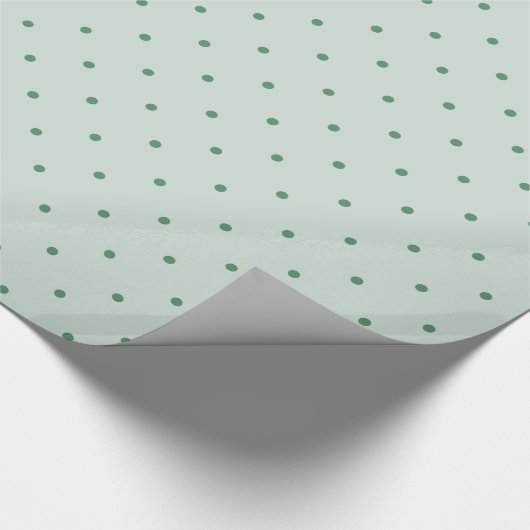 Dainty Green Polka Dots Pattern Geschenk Geschenkpapier (Ecke)
