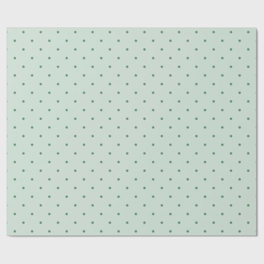Dainty Green Polka Dots Pattern Geschenk Geschenkpapier (Flach)