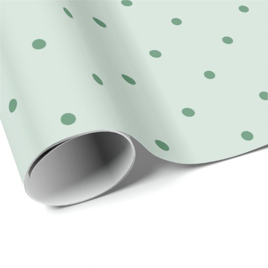 Dainty Green Polka Dots Pattern Geschenk Geschenkpapier (Rolleneckpunkt)