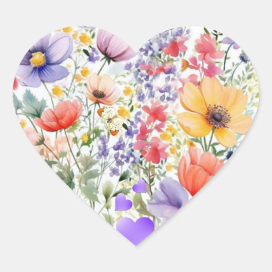 Dainty Hübsch Floral Herz-Aufkleber (Vorderseite)