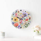 Dainty Hübsch Summer Floral Große Wanduhr (Zuhause)