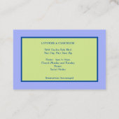 Dainty Lavender-Blue Blumen Chartreuse Foliage Bu Visitenkarte (Rückseite)