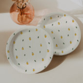 Dainty Lemon Pattern Party Pappteller