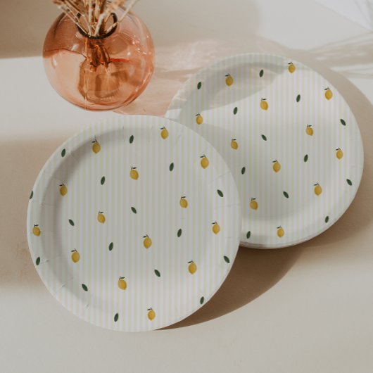 Dainty Lemon Pattern Party Pappteller