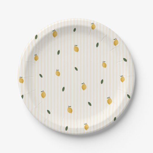 Dainty Lemon Pattern Party Pappteller (Vorderseite)