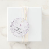 Dainty Lila Floral First Heilige Kommune Geschenkanhänger (Beispiel)