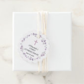 Dainty Lila Floral First Heilige Kommune Geschenkanhänger (Beispiel)