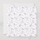 Dainty Lila Watercolor Blume Brautparty Einladung (Rückseite)
