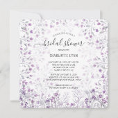 Dainty Lila Watercolor Blume Brautparty Einladung (Vorderseite)