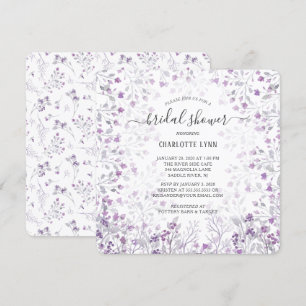 Dainty Lila Watercolor Blume Brautparty Einladung