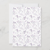 Dainty Lila Watercolor Blume Lingerie Dusche Einladung (Rückseite)
