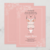 Dainty Lingerie Brautparty Einladung (Vorne/Hinten)