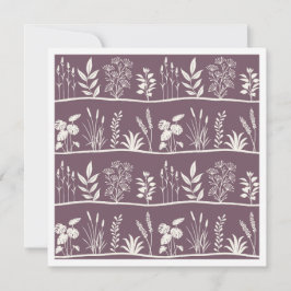 Dainty Meadow Minimalist Botanical Silhouette Plum Mitteilungskarte