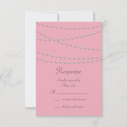 Dainty Pearls auf Pink UAWG RSVP Karte (Vorderseite)