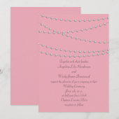 Dainty Pearls auf Pink Wedding Einladung (Vorne/Hinten)