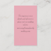 Dainty Pearls on Pink Wedding Website Card Begleitkarte (Rückseite)