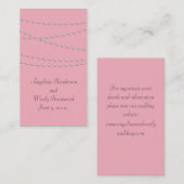 Dainty Pearls on Pink Wedding Website Card Begleitkarte (Vorne/Hinten)