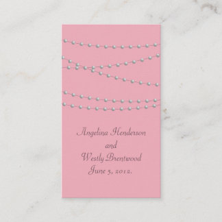 Dainty Pearls on Pink Wedding Website Card Begleitkarte