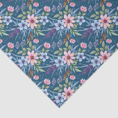 Dainty Pink Blume auf Blue Decoupage Seidenpapier (Ausschnitt)