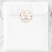 Dainty Pink Floral Bridal Tee Party Sticker (Tasche)