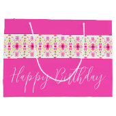 Dainty Pink Floral Große Geschenktüte (Rückseite)