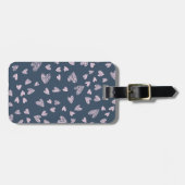 Dainty Pink Heart Pattern Gepäckmarke Gepäckanhänger (Vorderseite horizontal)