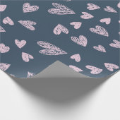 Dainty Pink Herzmuster Geschenkpapier (Ecke)