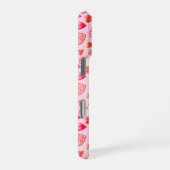 Dainty Pink Herzmuster & Monogramm Weißes Herz iPhone Hülle (Rechte Seite)