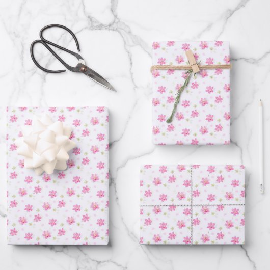 Dainty Pink Posies Geschenkpapier Set (Vorderseite)