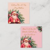 Dainty Pink Vintage Santa Mitteilungskarte (Vorne/Hinten)