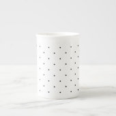 Dainty Polka Dots Black and White Tee Cup Porzellantasse (Vorderseite)