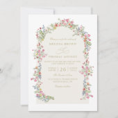 Dainty romantic floral arch QR Code Wedding Einladung (Vorderseite)