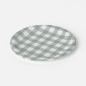 Dainty Sage Green and White Buffalo Check Pappteller (Schrägansicht)